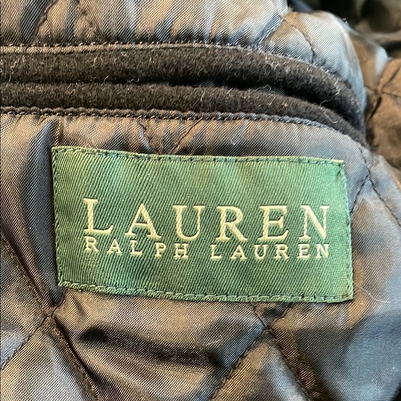 Lauren Ralph Lauren Womens Dorian Overcoat Cashmere Blend Black L - Picture 8 of 13